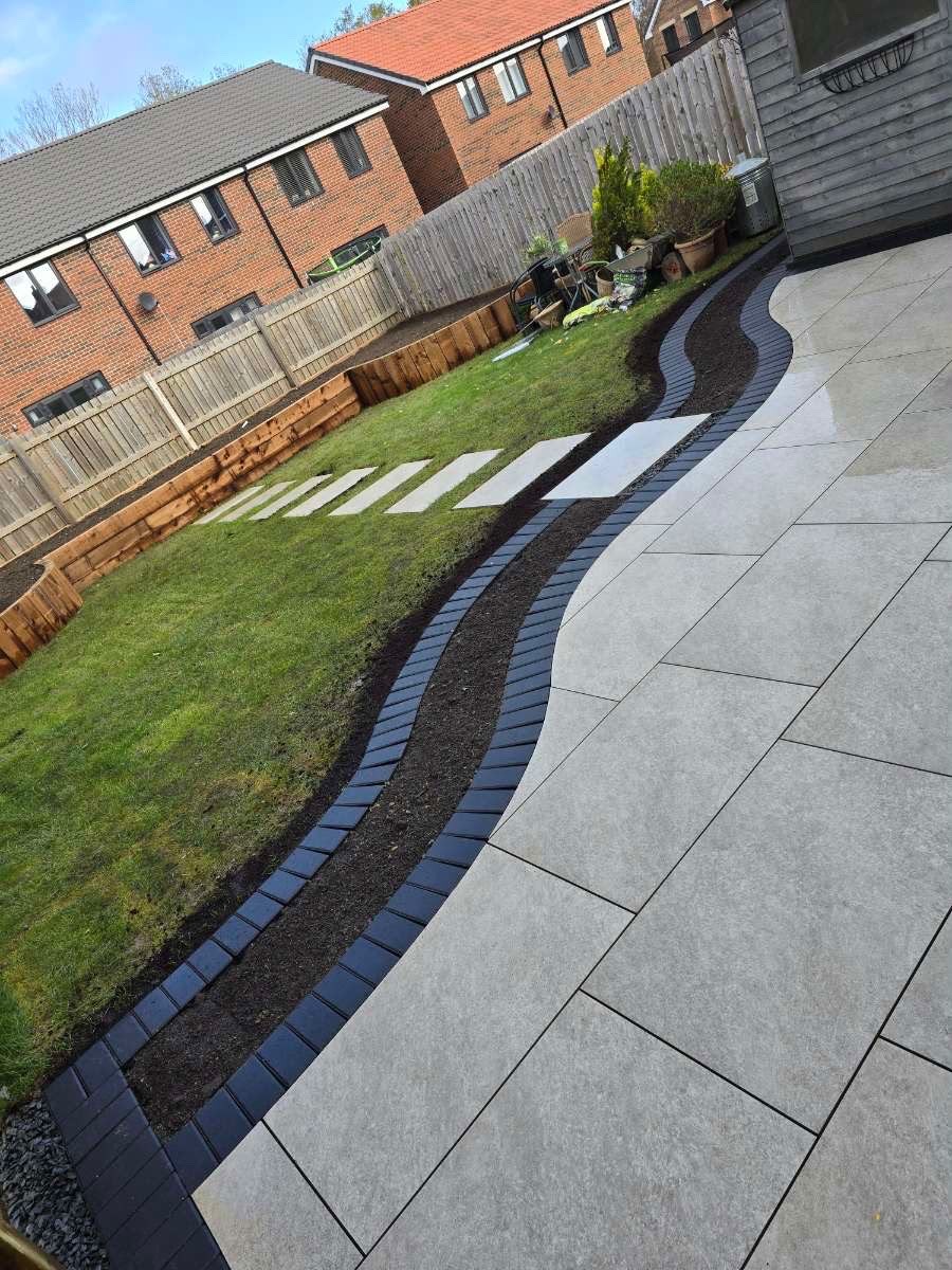Patio, paving and garden landscaping project by JP Driveways & Landscaping in the North East: project 6